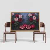 Blooming Roses and Fallen Pomegranates Framed Wall Art