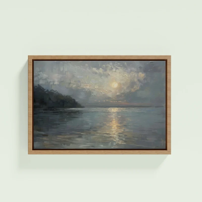 Moon Shinning Painting Framed Canvas Wall Art