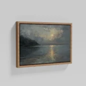 Moon Shinning Painting Framed Canvas Wall Art