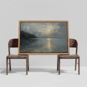 Moon Shinning Painting Framed Canvas Wall Art