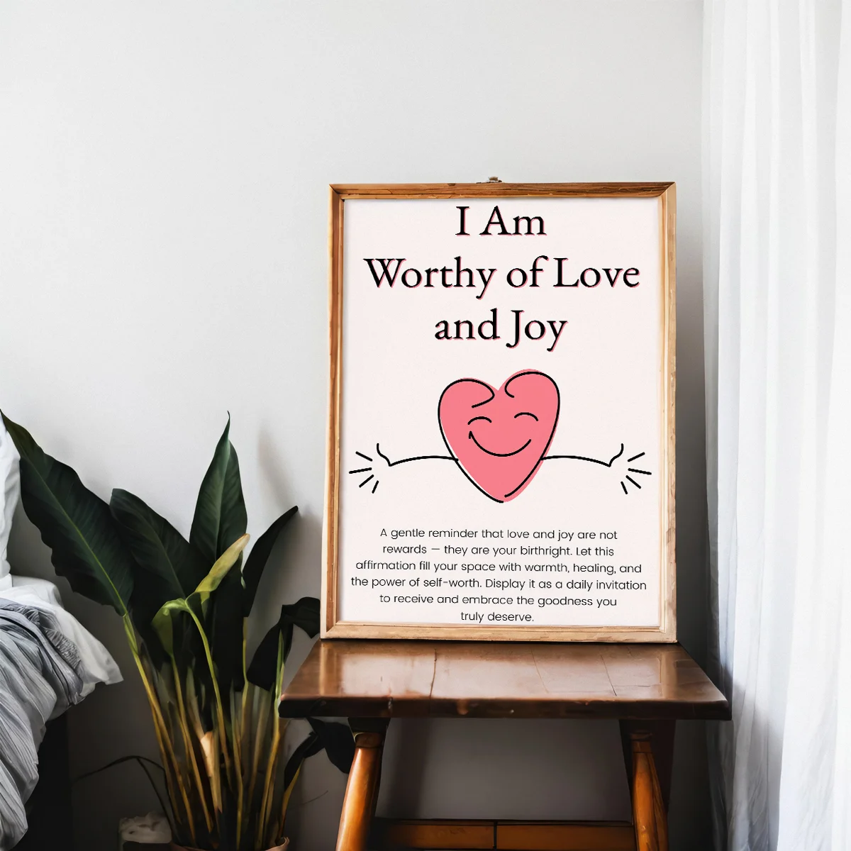 I-Am-Worthy-of-Love-and-Joy-6 I Am Worthy of Love and Joy – Self-Love Digital Wall Art, Instant Download, Motivational Poster, Printable Affirmation Quote