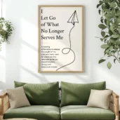 I Let Go of What No Longer Serves Me – Digital Download Wall Art, Letting Go Affirmation Poster, Self-Care Home Decor