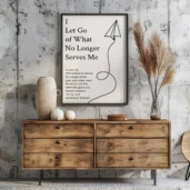 I Let Go of What No Longer Serves Me – Digital Download Wall Art, Letting Go Affirmation Poster, Self-Care Home Decor