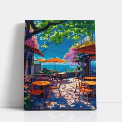 Afternoon at the Terrace paint by numbers for adults DIY painting kit