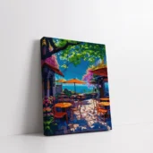 Framed Afternoon at the Terrace paint by numbers terrace wall art