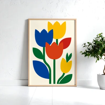 geometric-floral-poster-modern-decor