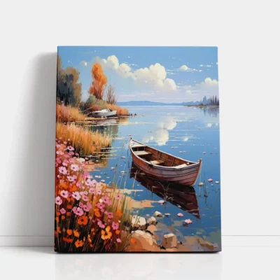 Boat by Wildflower Shore paint by numbers for adults DIY painting kit