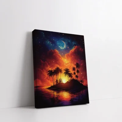Framed Celestial Shores paint by numbers celestial coastal wall art