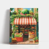 Colorful Fruit Market paint by numbers for adults DIY painting kit