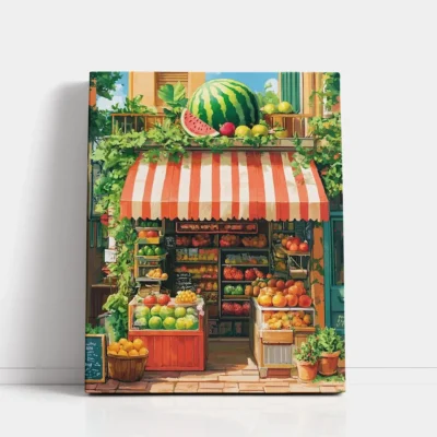 Colorful Fruit Market paint by numbers for adults DIY painting kit