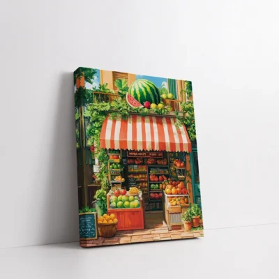 Framed Colorful Fruit Market paint by numbers vibrant fruit market wall art
