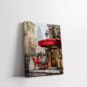 Framed Cozy Café Street Scene paint by numbers café street wall art