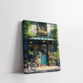 Framed Cozy Flower Shop Front paint by numbers floral storefront wall art