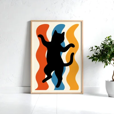 abstract-cat-line-art-poster