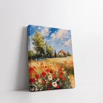 Framed Fields of Quiet Joy paint by numbers peaceful countryside wall art