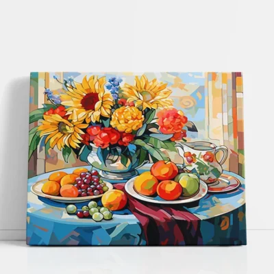 Fruit & Flowers in Harmony paint by numbers for adults DIY painting kit