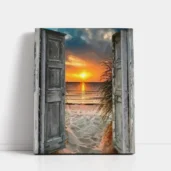 Golden Horizon Window paint by numbers for adults DIY painting kit