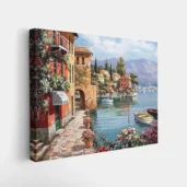 Framed Harbor of Quiet Dreams paint by numbers serene harbor wall art