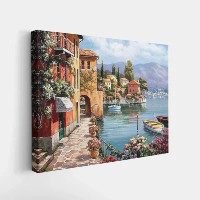 Framed Harbor of Quiet Dreams paint by numbers serene harbor wall art