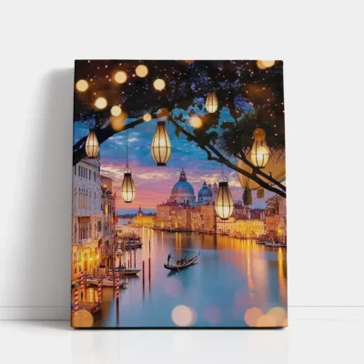 Lanterns Over Venice paint by numbers for adults DIY painting kit