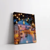 Framed Lanterns Over Venice paint by numbers Venetian night canal wall art