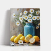 Lemons and Daisies paint by numbers for adults DIY painting kit