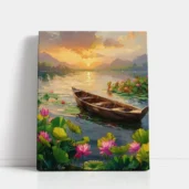 Lotus Lake Serenity paint by numbers for adults DIY painting kit