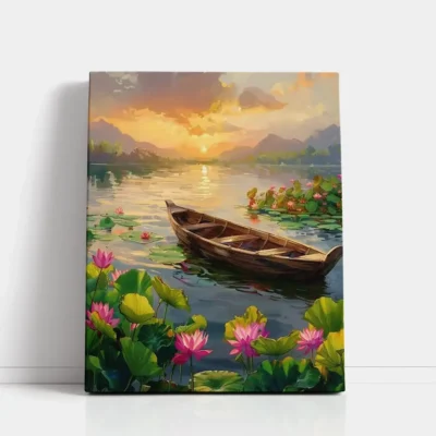Lotus Lake Serenity paint by numbers for adults DIY painting kit