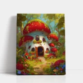 Mushroom Forest Cottage paint by numbers for adults DIY painting kit