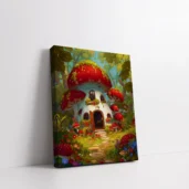 Framed Mushroom Forest Cottage paint by numbers fantasy cottage wall art
