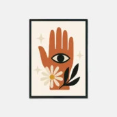 Mystic Hand & Eye Poster, Minimalist Wall Art