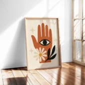 Mystic Hand & Eye Poster, Minimalist Wall Art