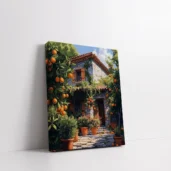 Framed Oranges & Rustic Stone Home paint by numbers rustic Mediterranean wall art