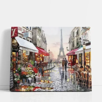 Paris Glow After the Rain paint by numbers for adults DIY painting kit