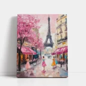 Paris in Pink paint by numbers for adults DIY painting kit