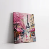 Framed Paris in Pink paint by numbers romantic Paris wall art