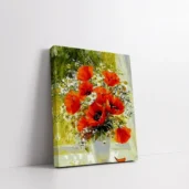 Framed Poppies in Morning Light paint by numbers poppy flower wall art