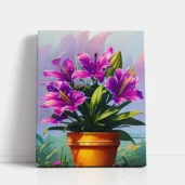 Purple Lilies in a Pot paint by numbers for adults DIY painting kit
