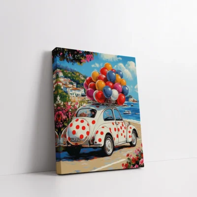 Framed Road Trip of Colors paint by numbers colorful road trip wall art