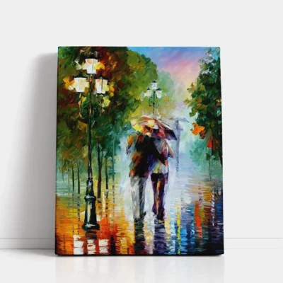 Romantic Rainy Day Paint by Numbers for Adults DIY Painting Kit with Canvas and Acrylic Paints