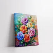 Framed Roses in Harmony paint by numbers rose floral wall art