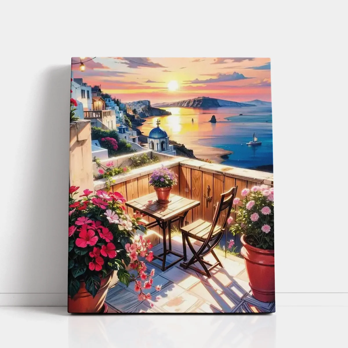 Santorini-Evening-Glow-1 Santorini Evening Glow paint by numbers for adults DIY painting kit