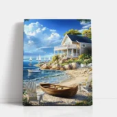 Seaside Summer House paint by numbers for adults DIY painting kit