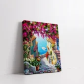 Framed Steps to the Sea paint by numbers coastal stairway wall art