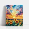Sunflower Field at Dramatic Sunset Paint By Numbers For Adults