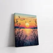 Sunset with Birds over Water paint by numbers for adults DIY painting kit
