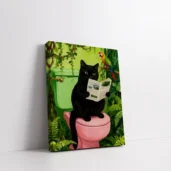 Framed The Daily Meowspaper paint by numbers cat wall art