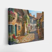 Framed Timeless Stone Alley paint by numbers European street wall art