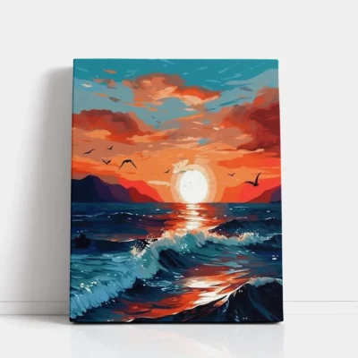 When the Sea Catches Fire paint by numbers for adults DIY painting kit