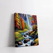 Framed Where the Forest Breathes Water paint by numbers forest stream wall art
